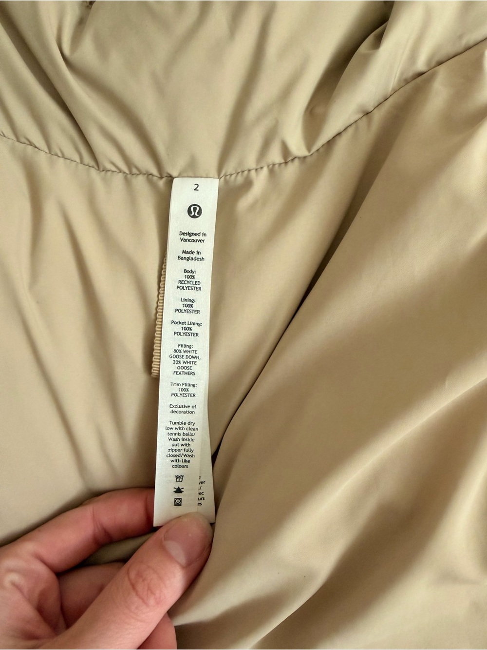 lululemon athletica Light Beige Quilted Puffer Vest - Picture 3 of 3